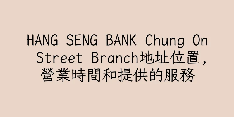 香港HANG SENG BANK Chung On Street Branch地址位置,營業時間和提供的服務