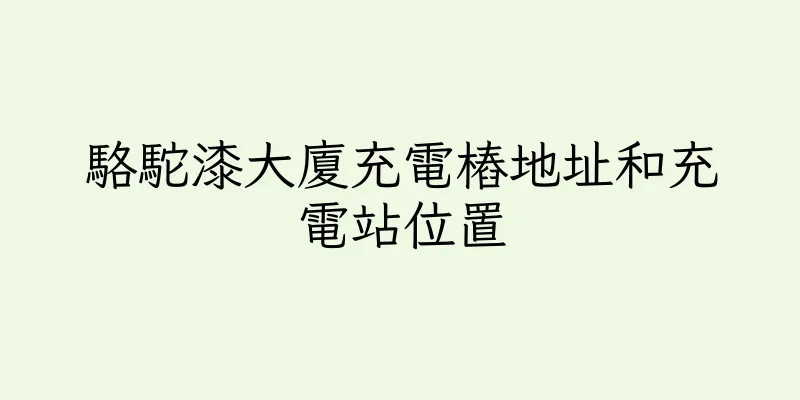 香港駱駝漆大廈充電樁地址和充電站位置